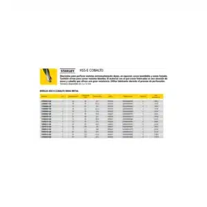 BROCA HSS E COBALTO STANLEY 5mm