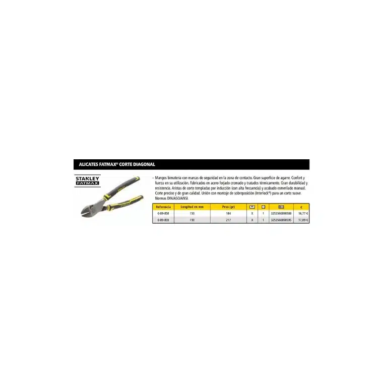 ALICATES STANLEY FATMAX® CORTE DIAGONAL