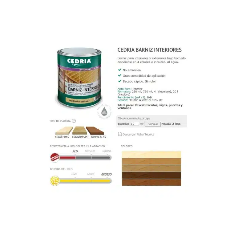 BARNIZ INTERIORES SAPELI 0.75L