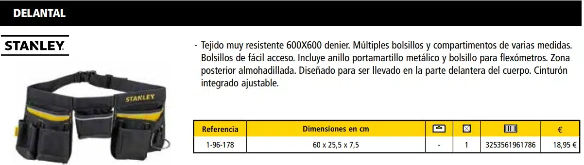 DELANTAL PORTAHERRAMIENTAS DEWALT