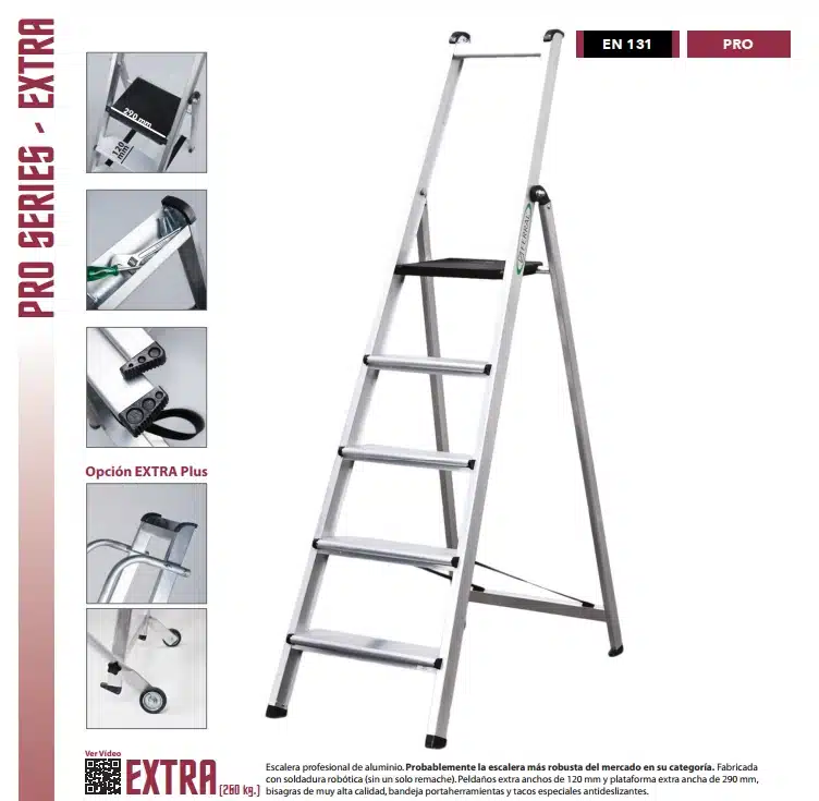 ESCALERA "EXTRA" TOP MERCADO SOLDADURA ROBOTICA 5 PELDAÑOS