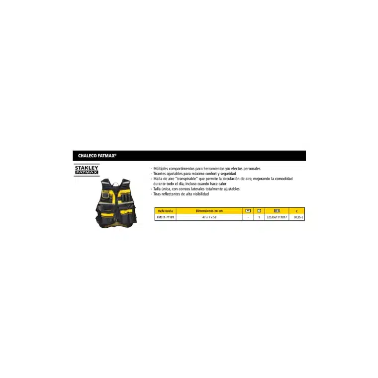 CHALECO PORTAHERRAMIENTAS FATMAX STANLEY