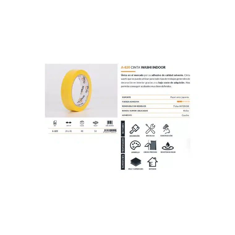 CINTA WASHI INDOOR A-820 24X45