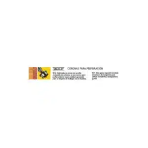 CORONAS PARA PERFORACIÓN (HCS) MADERA STANLEY