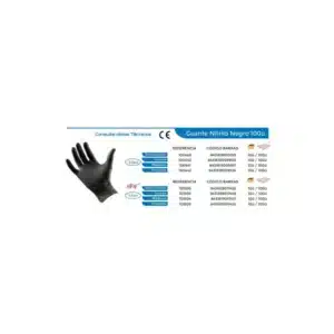 GUANTE NITRILO NEGRO-SENSIT TALLA L 100 UDS
