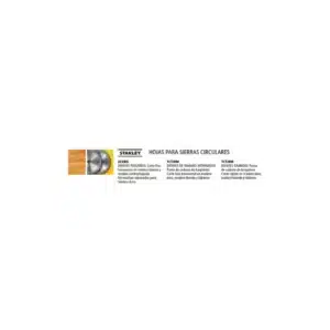 HOJA TCT CORTE FINO/DIENTES INTERMEDIOS 190X30 (40 DIENTES) STANLEY
