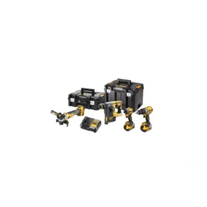 KIT XR 18V = DCD805 Taladro Percutor + DCF850 Atornillador Impacto + DCG405 Amoladora + DCH273 Martillo + 3 baterías Li-Ion 5Ah + TSTAK II + TSTAK VI DEWALT