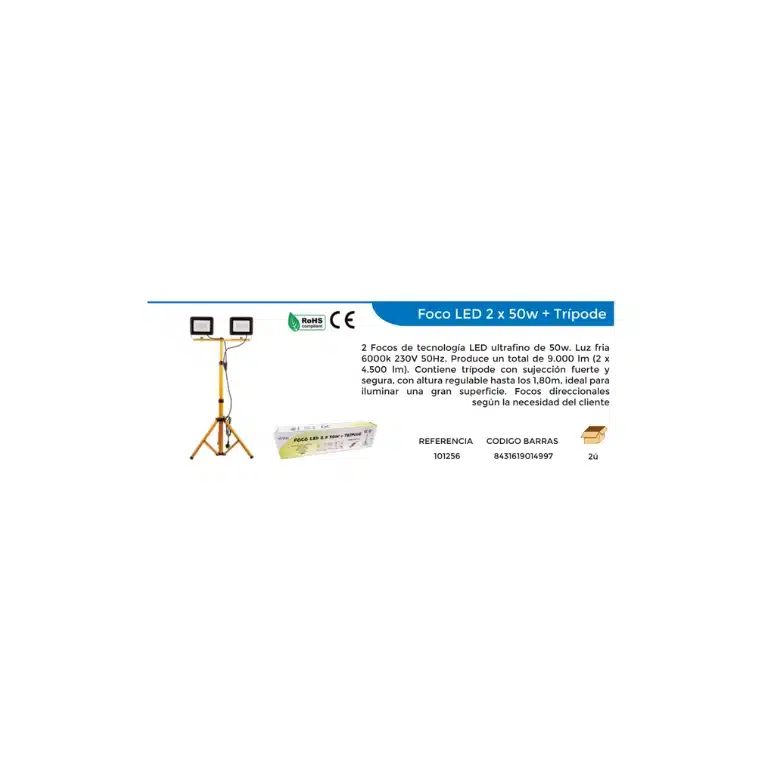 FOCO LED 2X50W + TRIPODE
