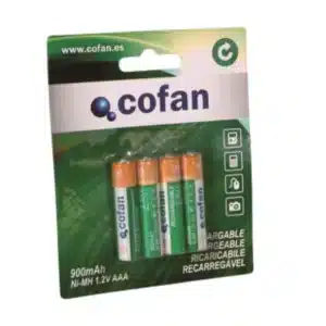 BLISTER 4 PILAS RECARGABLES AAA 1,2V COFAN