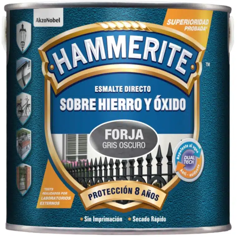 ESMALTE SINTETICO FORJA GRIS OSCURO 750ML HAMMERITE