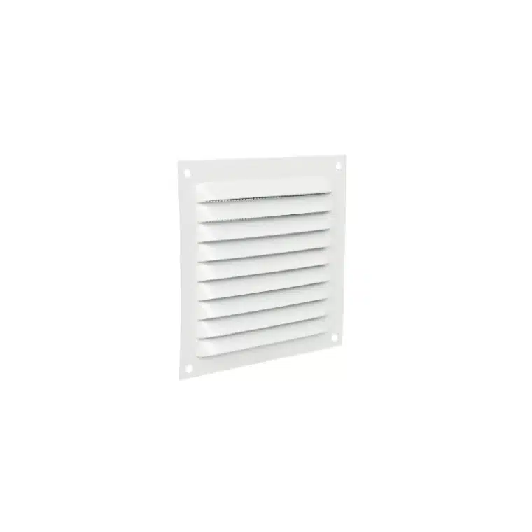 Rejilla de ventilación con mosquitera en aluminio blanco 20x20 cm COFAN