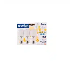 PACK 3 BOMBILLAS E27 14W REGULABLES COFAN