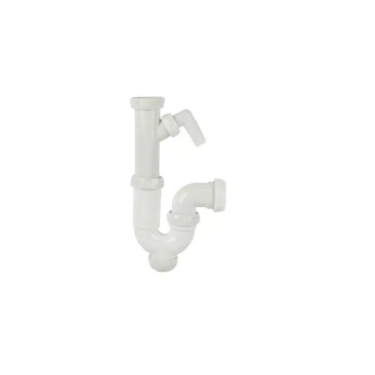 Sifón Curvo con salida de 32-40 mm, RACOR 1" 1/2 y Toma Auxiliar COFAN