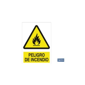 SEÑAL POLIESTIRENO PELIGRO DE INCENDIO 297X210 mm COFAN