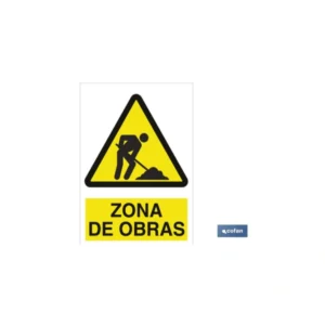 SEÑAL POLIESTIRENO ZONA DE OBRAS 297X210 mm COFAN
