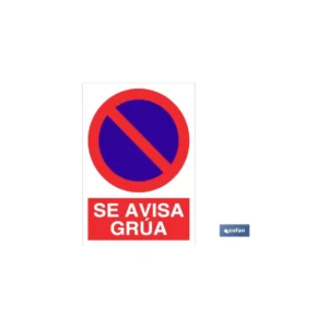 SEÑAL POLIESTIRENO SE AVISA GRUA 297X210 mm COFAN