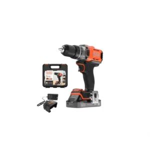 Taladro Atornillador 18V + 1 batería 2Ah de Litio con indicador de estado de carga + Maletín BLACK DECKER