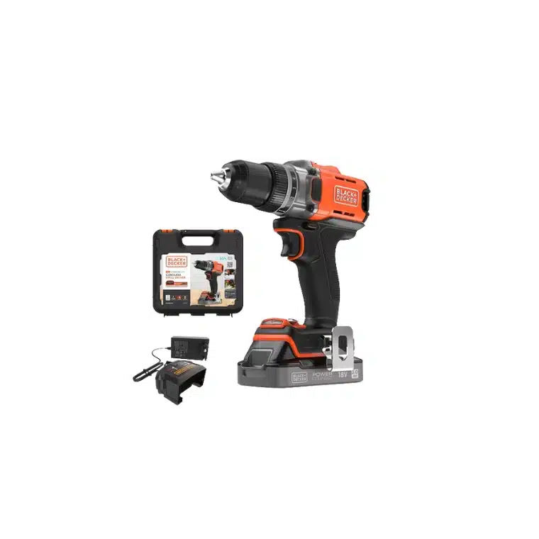 Taladro Atornillador 18V + 1 batería 2Ah de Litio con indicador de estado de carga + Maletín BLACK DECKER