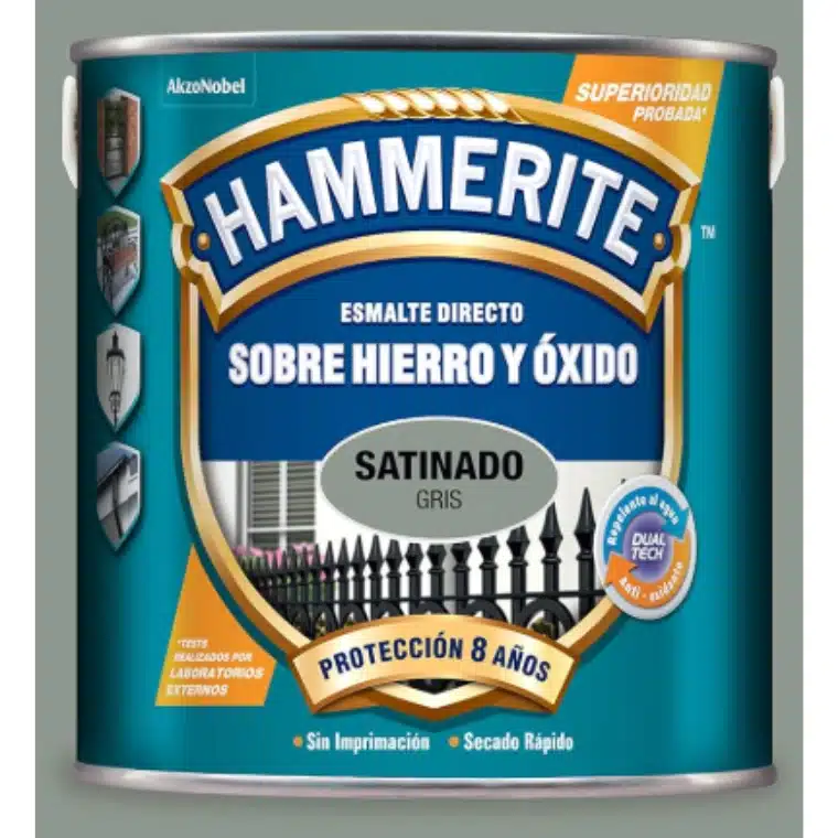 ESMALTE SINTETICO SATINADO GRIS 750ML HAMMERITE